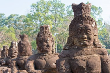 Siem Reap, Kamboçya - 3 Şubat 2015: Angkor Thom. bir ünlü Ören (Unesco Dünya Mirası) Angkor, Siem Reap, Kamboçya.