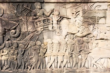 Siem Reap, Kamboçya - 3 Şubat 2015: Angkor Thom. bir ünlü Ören (Unesco Dünya Mirası) Angkor, Siem Reap, Kamboçya.