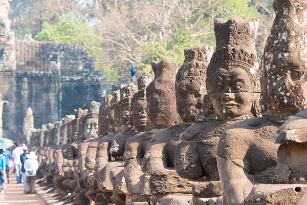 Siem Reap, Kamboçya - 3 Şubat 2015: Angkor Thom. bir ünlü Ören (Unesco Dünya Mirası) Angkor, Siem Reap, Kamboçya.