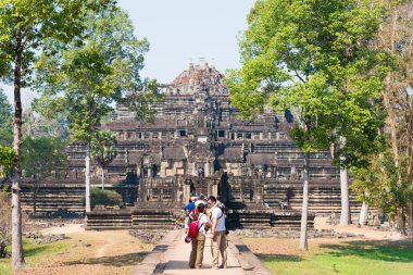 Siem Reap, Kamboçya - 3 Şubat 2015: Angkor Thom. bir ünlü Ören (Unesco Dünya Mirası) Angkor, Siem Reap, Kamboçya.