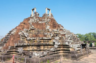 Siem Reap, Kamboçya - 3 Şubat 2015: Angkor Thom. bir ünlü Ören (Unesco Dünya Mirası) Angkor, Siem Reap, Kamboçya.