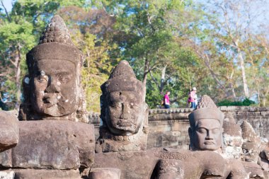 Siem Reap, Kamboçya - 4 Şubat 2015: Angkor Thom. bir ünlü Ören (Unesco Dünya Mirası) Angkor, Siem Reap, Kamboçya.