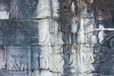Siem Reap, Kamboçya - 4 Şubat 2015: Angkor Thom. bir ünlü Ören (Unesco Dünya Mirası) Angkor, Siem Reap, Kamboçya.