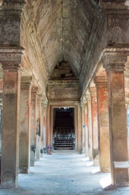 Siem Reap, Kamboçya - 5 Şubat 2015: Angkor Wat. bir ünlü Ören (Unesco Dünya Mirası) Angkor, Siem Reap, Kamboçya.