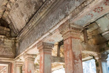 Siem Reap, Kamboçya - 5 Şubat 2015: Angkor Wat. bir ünlü Ören (Unesco Dünya Mirası) Angkor, Siem Reap, Kamboçya.