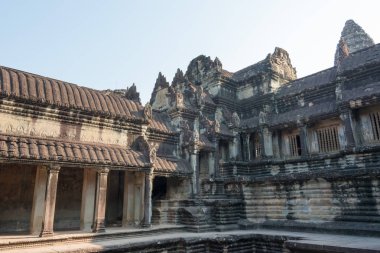 Siem Reap, Kamboçya - 5 Şubat 2015: Angkor Wat. bir ünlü Ören (Unesco Dünya Mirası) Angkor, Siem Reap, Kamboçya.