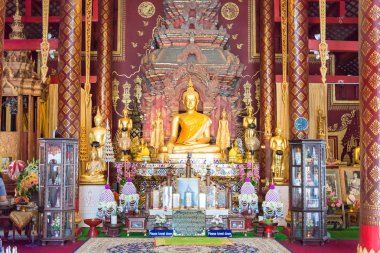 Chiang Mai, Tayland. -Şubat 17 2015: Budda heykeller, Wat Chiang adam ünlü bir tapınak Chiang Mai, Tayland.