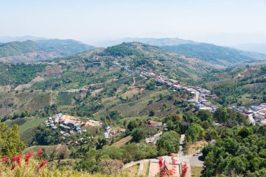 Chiang Rai, Tayland. -Şub 27 2015: Mae Salong görünümünü. Bu köyün Doi Mae Salong, Chiang Rai, Tayland Çin milliyetçi ordusunun 93 bölüme göre şeklinde oldu.