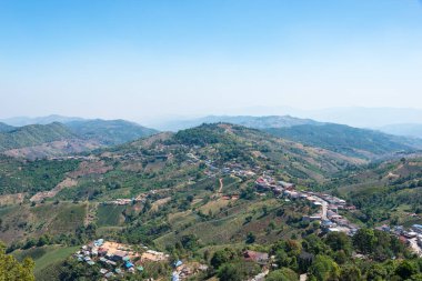 Chiang Rai, Tayland. -Şub 27 2015: Mae Salong görünümünü. Bu köyün Doi Mae Salong, Chiang Rai, Tayland Çin milliyetçi ordusunun 93 bölüme göre şeklinde oldu.