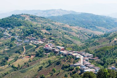 Chiang Rai, Tayland. -Şub 27 2015: Mae Salong görünümünü. Bu köyün Doi Mae Salong, Chiang Rai, Tayland Çin milliyetçi ordusunun 93 bölüme göre şeklinde oldu.