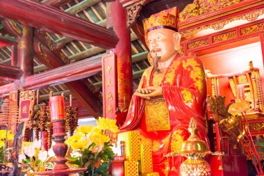 Hanoi, Vietnam - Jan 20 2015: Edebiyat Tapınağı. Hanoi, Vietnam için ünlü bir ören.