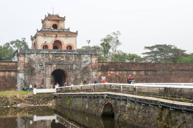 Hue, Vietnam - Jan 22 2015: Imperial şehri (Unesco Dünya Mirası). Hue, Vietnam için ünlü bir ören.