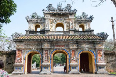 Hue, Vietnam - Jan 22 2015: Imperial şehri (Unesco Dünya Mirası). Hue, Vietnam için ünlü bir ören.