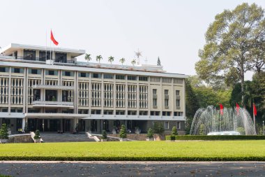 Ho Chi Minh City, Vietnam - Jan 26 2015: Bağımsızlık Sarayı. Ho Chi Minh City, Vietnam için ünlü bir Tarih Müzesi.