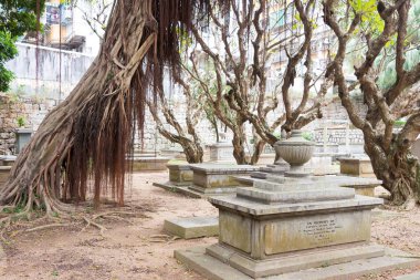Macau - 13 Aralık 2015: Protestan Cemetery(World Heritage site). ünlü bir tarihi mekanlara Macau.