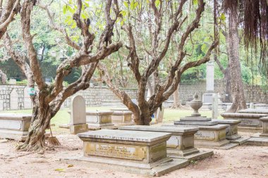 Macau - 13 Aralık 2015: Protestan Cemetery(World Heritage site). ünlü bir tarihi mekanlara Macau.