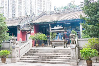 Macau - 14 Aralık 2015: Kun IAM Tong Tapınağı. ünlü bir tarihi mekanlara Macau.
