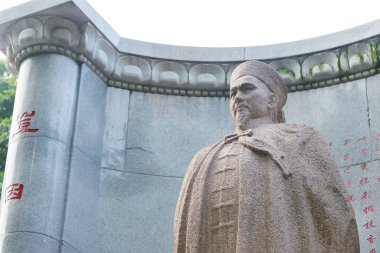Macau - 13 Aralık 2015: Lin Zexu heykele Lin Zexu Anıt Müzesi Macao. ünlü bir tarihi mekanlara Macau.