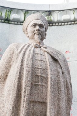 Macau - 13 Aralık 2015: Lin Zexu heykele Lin Zexu Anıt Müzesi Macao. ünlü bir tarihi mekanlara Macau.
