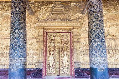 Luang Prabang, Laos - 12 Haziran 2015: KDV Souvannapoumaram olabilir. Luang Prabang Unesco Dünya Mirası şehir olan ünlü bir tapınakta.