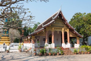 Luang Prabang, Laos - Mar 05 2015: KDV Pak Han Khammungkhun. Luang Prabang Unesco Dünya Mirası şehir olan ünlü bir tapınakta.