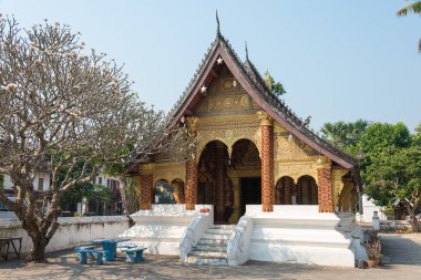 Luang Prabang, Laos - Mar 05 2015: KDV Pak Han Khammungkhun. Luang Prabang Unesco Dünya Mirası şehir olan ünlü bir tapınakta.