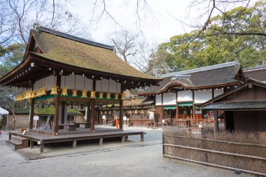 Kyoto, Japonya - jan 12 2015: kawai jinja Tapınak, shimogamo-jinja tapınak. ünlü tapınak (unesco dünya mirası) kyoto Antik şehir, Japonya.