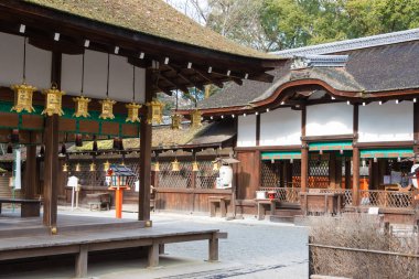 Kyoto, Japonya - jan 12 2015: kawai jinja Tapınak, shimogamo-jinja tapınak. ünlü tapınak (unesco dünya mirası) kyoto Antik şehir, Japonya.