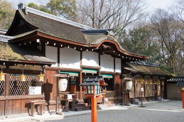 Kyoto, Japonya - jan 12 2015: kawai jinja Tapınak, shimogamo-jinja tapınak. ünlü tapınak (unesco dünya mirası) kyoto Antik şehir, Japonya.