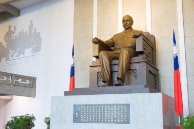 Taipei, Tayvan - 28 Ocak 2016: Ulusal Dr. Sun Yat-sen Memorial Hall. ünlü tarihi bir site Taipei, Tayvan.