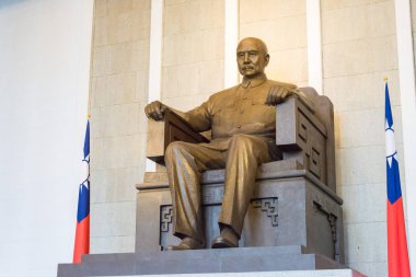 Taipei, Tayvan - 28 Ocak 2016: Ulusal Dr. Sun Yat-sen Memorial Hall. ünlü tarihi bir site Taipei, Tayvan.