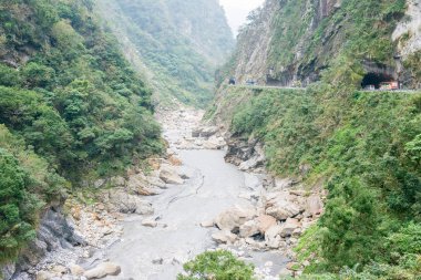 Tayvan - Jan 18 2016: Taroko Milli Parkı. ünlü bir manzara Hualien, Tayvan.