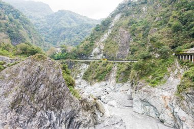 Tayvan - Jan 18 2016: Taroko Milli Parkı. ünlü bir manzara Hualien, Tayvan.