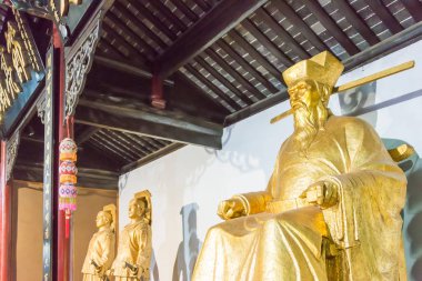 Anhui, Çin - 25 Kasım 2015: Baogong Tapınağı. Hefei, Anhui, Çin ünlü tarihi bir site.