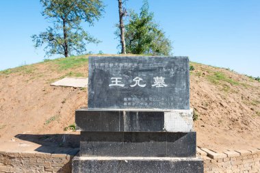 Henan, Çin - 27 Ekim 2015: Wang Yun(137-192) Türbesi. ünlü tarihi bir site Xuchang, Henan, Çin.