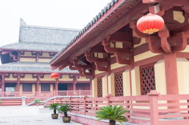 Henan, Çin - 26 Ekim 2015: Başbakan Cao Sarayı. ünlü tarihi bir site Xuchang, Henan, Çin.