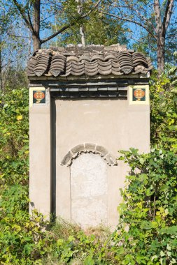 Henan, Çin - 27 Ekim 2015: Mezar Xu Shu'nın annesi. ünlü tarihi bir site Xuchang, Henan, Çin.