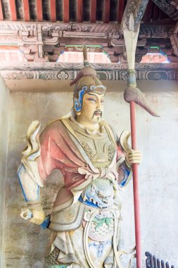 Henan, Çin - 27 Ekim 2015: Liao Hua Xuchang Guandi Tapınağı'nda heykeli. ünlü tarihi bir site Xuchang, Henan, Çin.