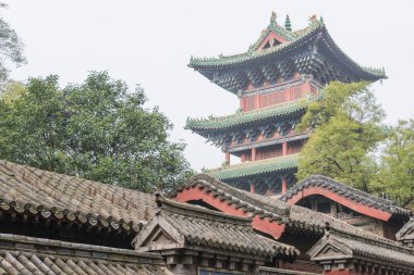 Henan, Çin - 09 Kasım 2015: Shaolin Temple(World Heritage site). ünlü tarihi bir site Dengfeng, Henan, Çin.