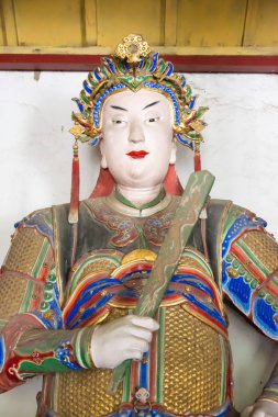 Henan, Çin - 30 Ekim 2015: Nanyang Memorial Wuhou (Nanyang Wuhouci) Tapınağı, Zhuge Liang heykeli. ünlü tarihi bir site Nanyang, Henan, Çin.