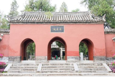 Henan, Çin - 30 Ekim 2015: Nanyang Memorial Tapınağı Wuhou (Nanyang Wuhouci). ünlü tarihi bir site Nanyang, Henan, Çin.