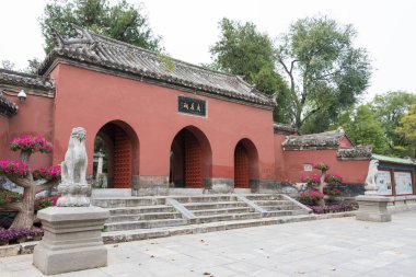 Henan, Çin - 30 Ekim 2015: Nanyang Memorial Tapınağı Wuhou (Nanyang Wuhouci). ünlü tarihi bir site Nanyang, Henan, Çin.