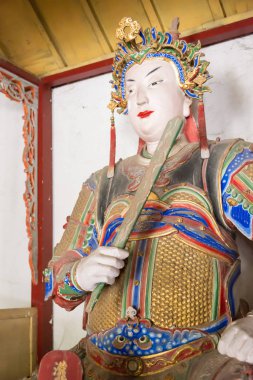 Henan, Çin - 30 Ekim 2015: Zhuge Shang Wuhou (Nanyang Wuhouci), Nanyang Memorial Tapınağı'nda heykeli. ünlü tarihi bir site Nanyang, Henan, Çin.