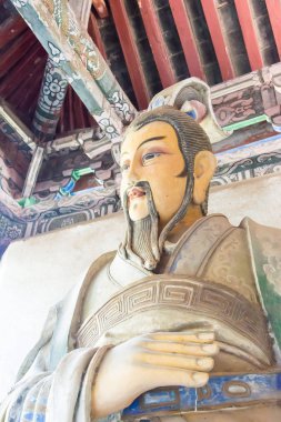 Henan, Çin - 27 Ekim 2015: Ma Liang Xuchang Guandi Tapınağı'nda heykeli. ünlü tarihi bir site Xuchang, Henan, Çin.