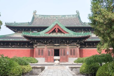 Hebei, Çin - 23 Ekim 2015: Longxing Tapınağı. Taiyuan, Hebei, Çin ünlü tarihi bir site.