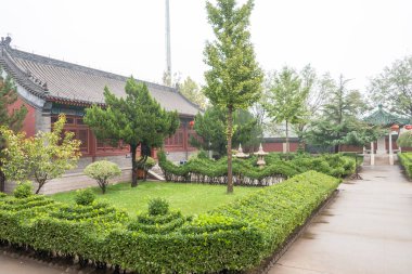 Hebei, Çin - 23 Ekim 2015: Zhaoyun Tapınağı. Taiyuan, Hebei, Çin ünlü tarihi bir site.