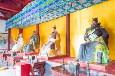 Hebei, Çin - 23 Ekim 2015: Dört doğruluk Hall Zhaoyun Tapınağı'nda. Taiyuan, Hebei, Çin ünlü tarihi bir site.