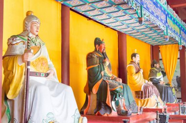 Hebei, Çin - 23 Ekim 2015: Dört doğruluk Hall Zhaoyun Tapınağı'nda. Taiyuan, Hebei, Çin ünlü tarihi bir site.