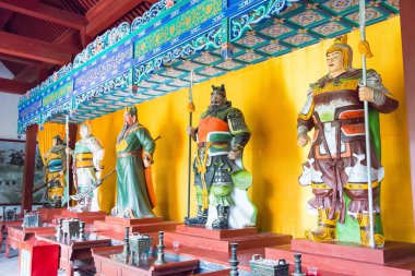 Hebei, Çin - 23 Ekim 2015: Beş Tiger salonu Zhaoyun Tapınağı'nda. Taiyuan, Hebei, Çin ünlü tarihi bir site.