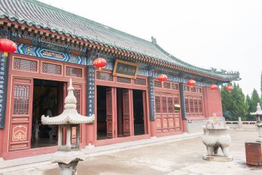 Hebei, Çin - 23 Ekim 2015: Zhaoyun Tapınağı. Taiyuan, Hebei, Çin ünlü tarihi bir site.